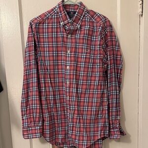 Vineyard Vines Red and Blue Plaid Button Down Shirt